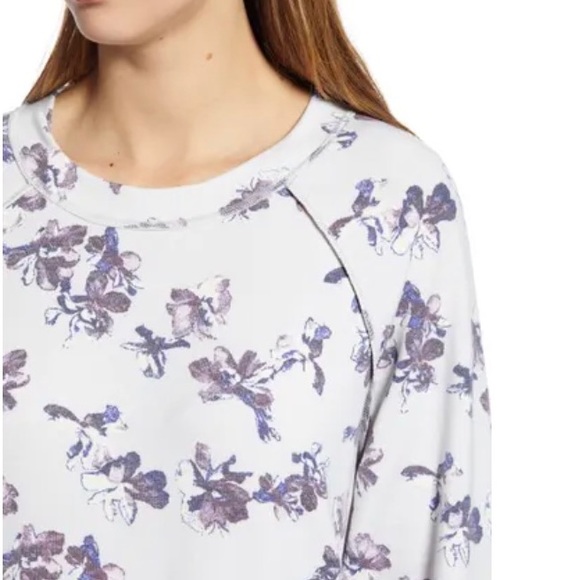 Caslon Light Blue Floral Cozy Print Sweatshirt - Picture 5 of 12